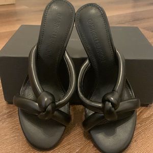 Knotted Puffy Mule Sandal Gabrielle Union. Black. Size 7. New!